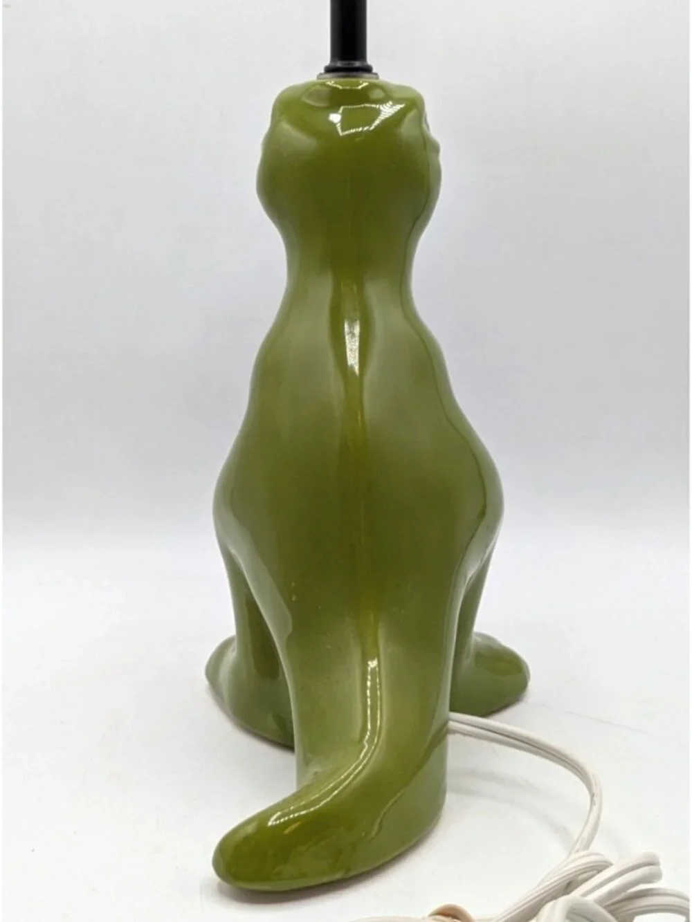 T Rex Dinosaur Table Lamp Green Ceramic Jurassic Childrens Room 13”